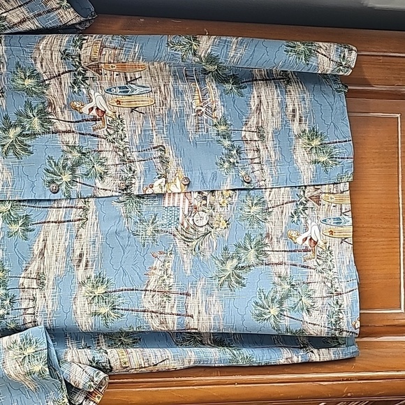 Mens hawian print casual button-down shirt. Great‎ VINTAGE print. Size large. - Picture 3 of 11